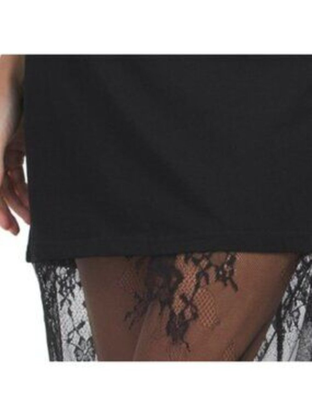 WHITE CLOSET Short Sleeve Lace Hem Dress - Picture 4 of 4